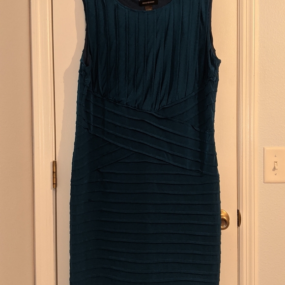 NWOT Ashley Stewart 20 Ribbed Teal Career Dress - Picture 4 of 4
